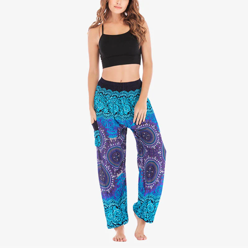 Pantaloni harem larghi Boho Buddha Stones Pantaloni yoga da donna - Image 16