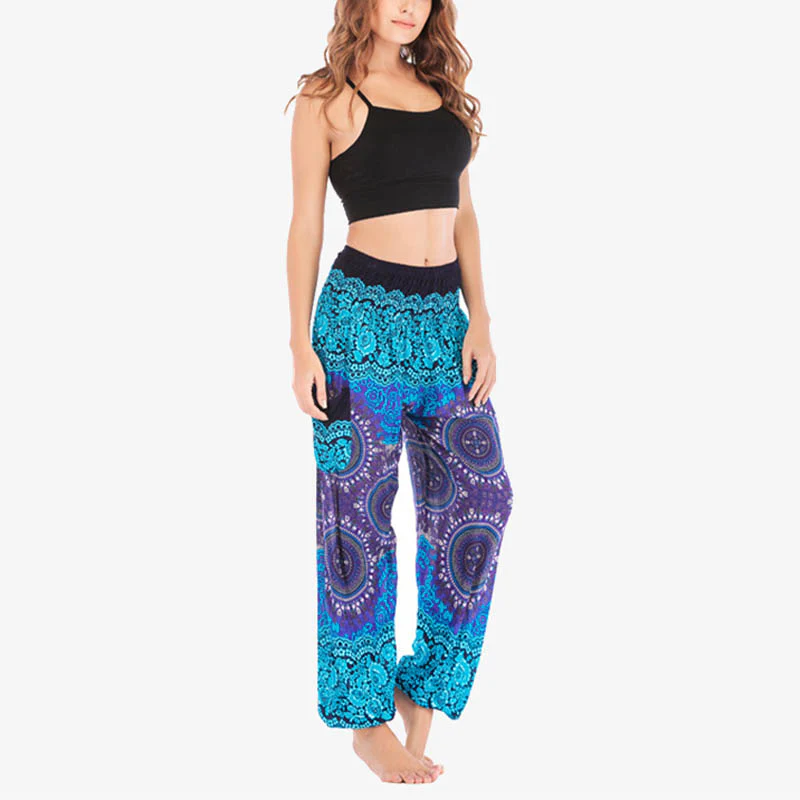 Pantaloni harem larghi Boho Buddha Stones Pantaloni yoga da donna - Image 18