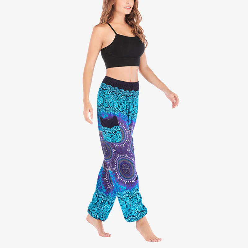 Pantaloni harem larghi Boho Buddha Stones Pantaloni yoga da donna - Image 19