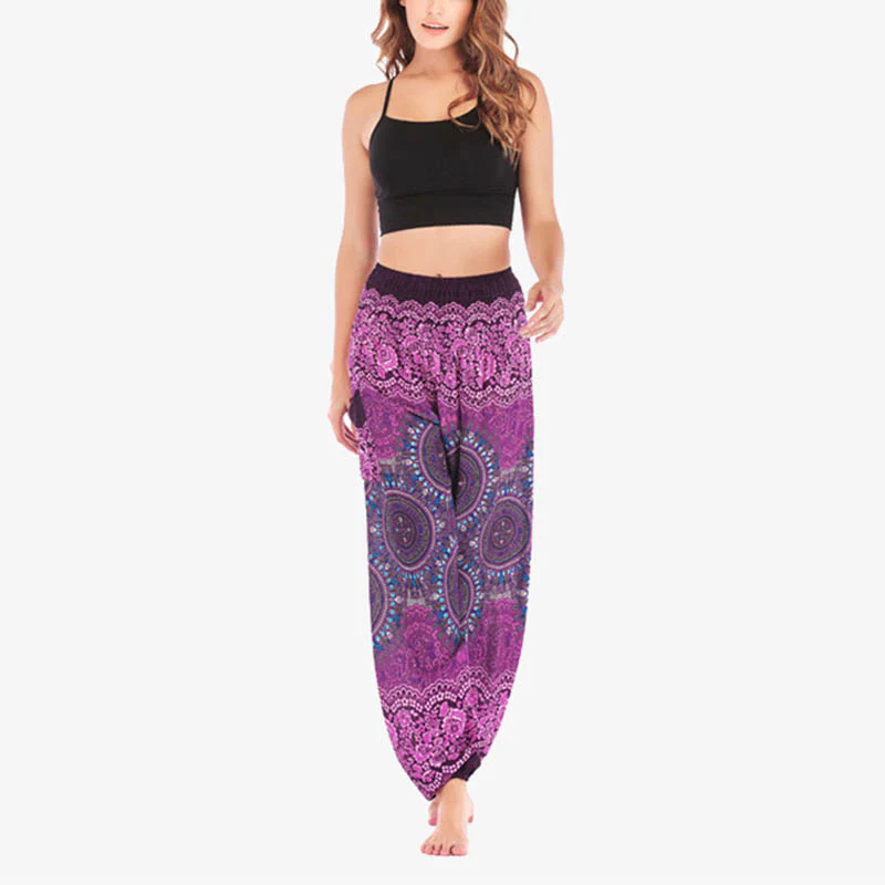 Pantaloni harem larghi Boho Buddha Stones Pantaloni yoga da donna - Image 2