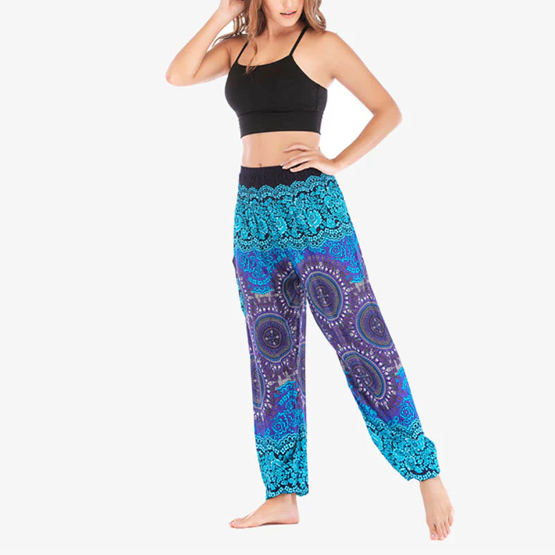Pantaloni harem larghi Boho Buddha Stones Pantaloni yoga da donna - Image 21