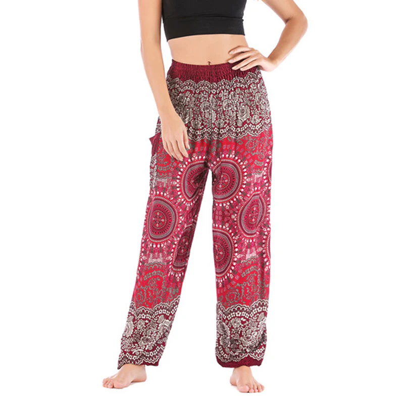 Pantaloni harem larghi Boho Buddha Stones Pantaloni yoga da donna - Image 23
