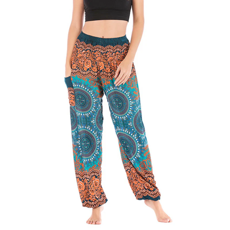 Pantaloni harem larghi Boho Buddha Stones Pantaloni yoga da donna - Image 33
