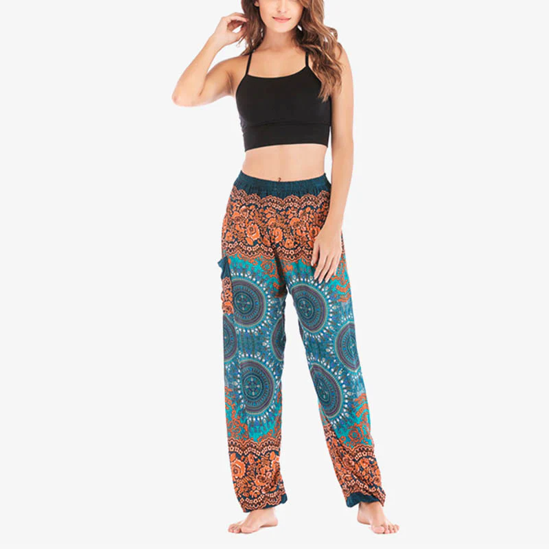 Pantaloni harem larghi Boho Buddha Stones Pantaloni yoga da donna - Image 36