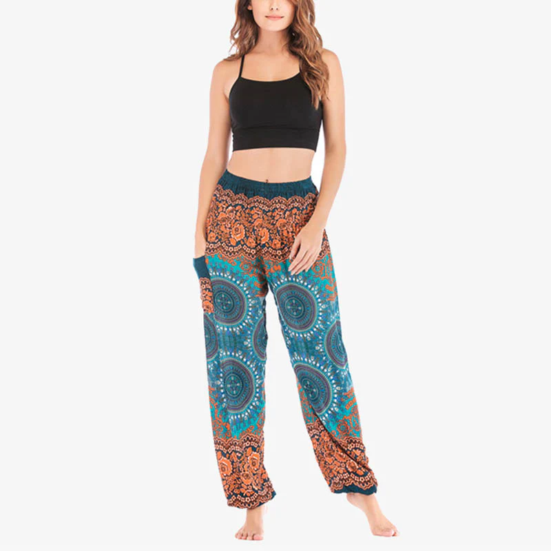 Pantaloni harem larghi Boho Buddha Stones Pantaloni yoga da donna - Image 37