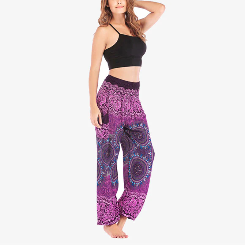 Pantaloni harem larghi Boho Buddha Stones Pantaloni yoga da donna - Image 4