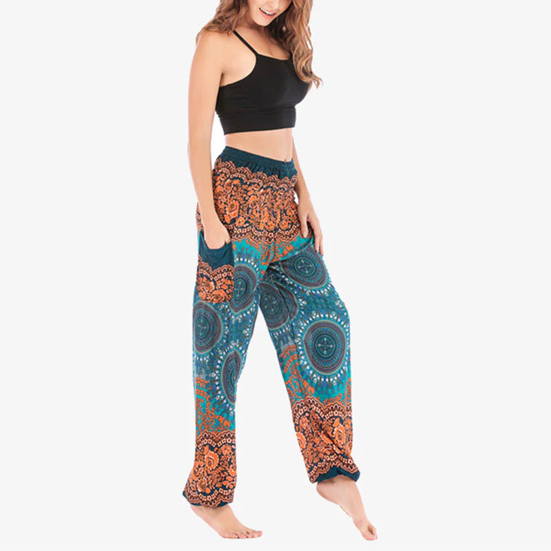 Pantaloni harem larghi Boho Buddha Stones Pantaloni yoga da donna - Image 40