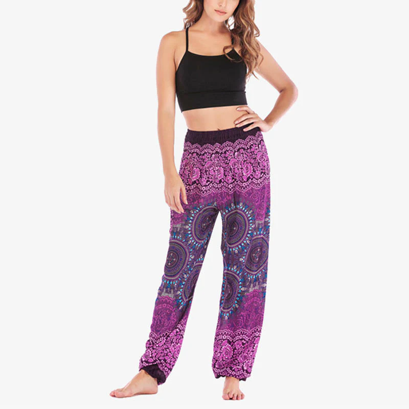 Pantaloni harem larghi Boho Buddha Stones Pantaloni yoga da donna - Image 8