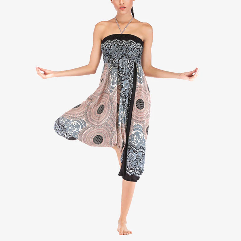 Pantaloni harem larghi con motivo geometrico rotondo Buddha Stones, due stili, tuta, pantaloni da yoga da donna a vita alta - Image 35