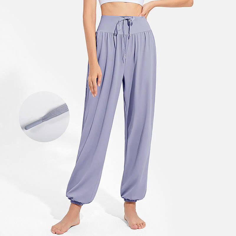 Pantaloni harem sportivi da yoga da donna con tasche e coulisse elastica in vita con motivo Buddha Stones