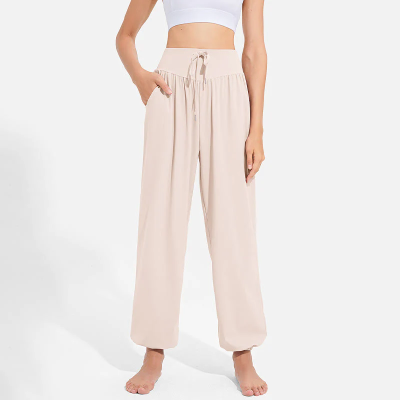 Pantaloni harem sportivi da yoga da donna con tasche e coulisse elastica in vita con motivo Buddha Stones - Image 10