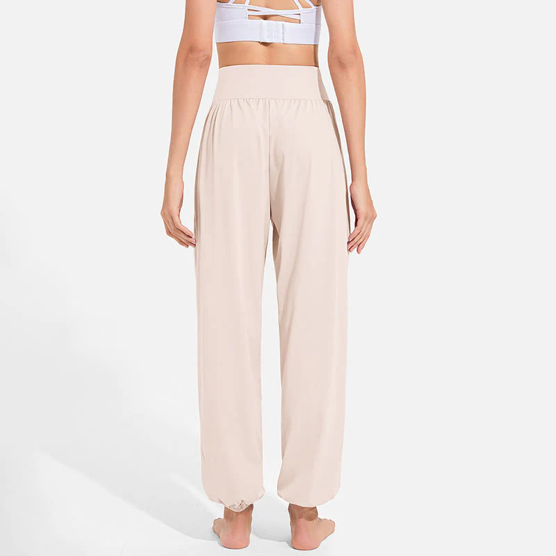 Pantaloni harem sportivi da yoga da donna con tasche e coulisse elastica in vita con motivo Buddha Stones - Image 11