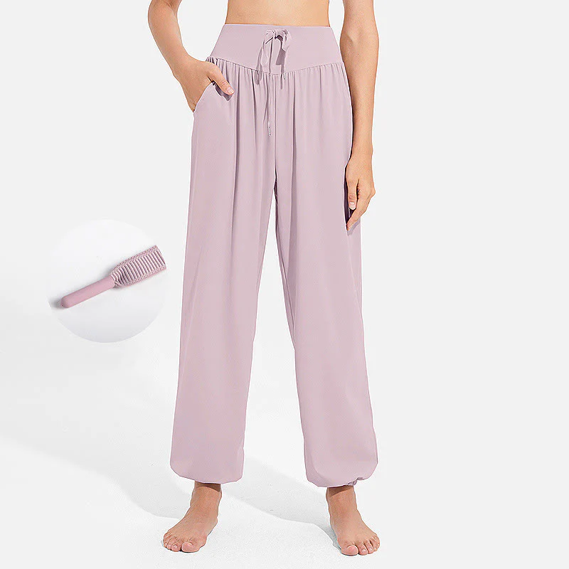Pantaloni harem sportivi da yoga da donna con tasche e coulisse elastica in vita con motivo Buddha Stones - Image 13