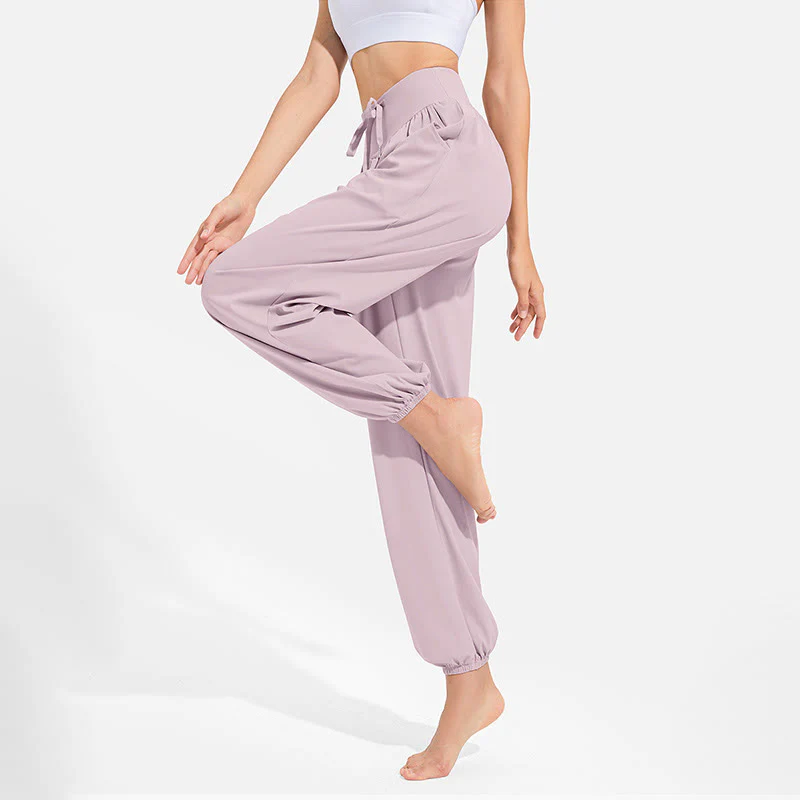 Pantaloni harem sportivi da yoga da donna con tasche e coulisse elastica in vita con motivo Buddha Stones - Image 16