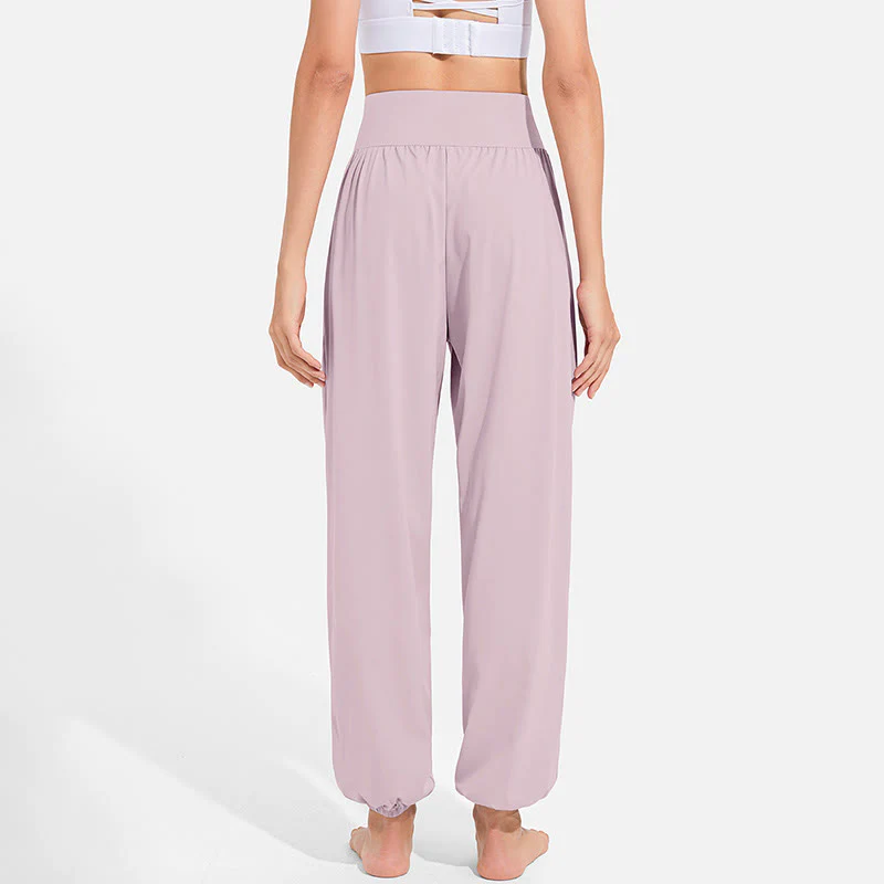 Pantaloni harem sportivi da yoga da donna con tasche e coulisse elastica in vita con motivo Buddha Stones - Image 17
