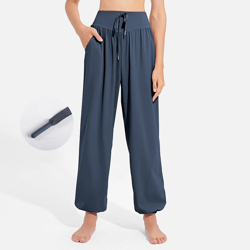 Pantaloni harem sportivi da yoga da donna con tasche e coulisse elastica in vita con motivo Buddha Stones - Image 22