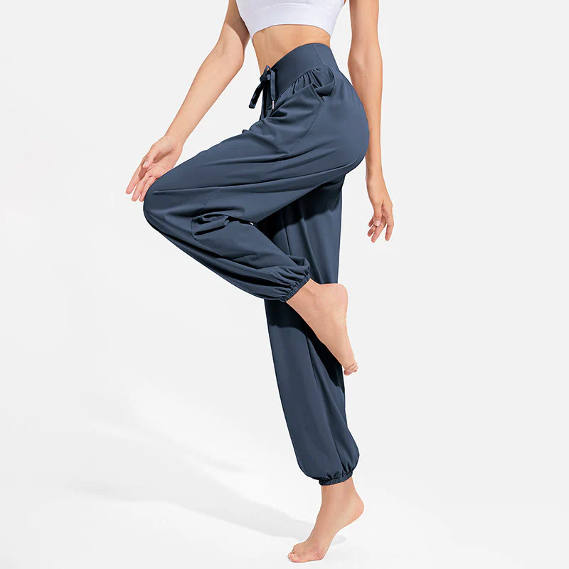 Pantaloni harem sportivi da yoga da donna con tasche e coulisse elastica in vita con motivo Buddha Stones - Image 23