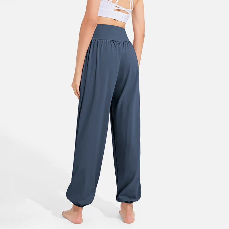 Pantaloni harem sportivi da yoga da donna con tasche e coulisse elastica in vita con motivo Buddha Stones - Image 24