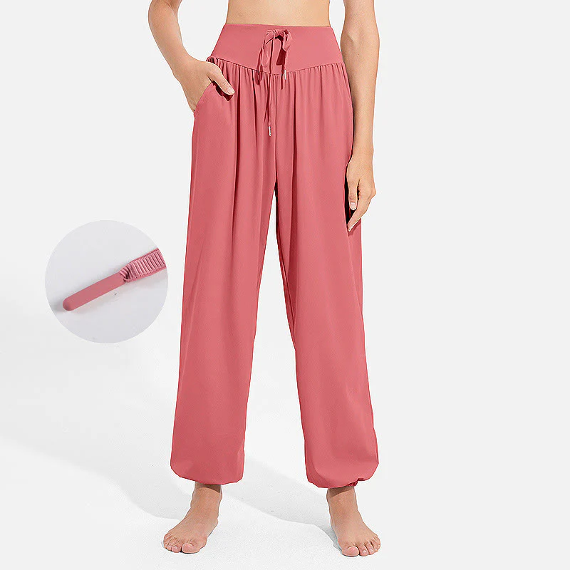 Pantaloni harem sportivi da yoga da donna con tasche e coulisse elastica in vita con motivo Buddha Stones - Image 26