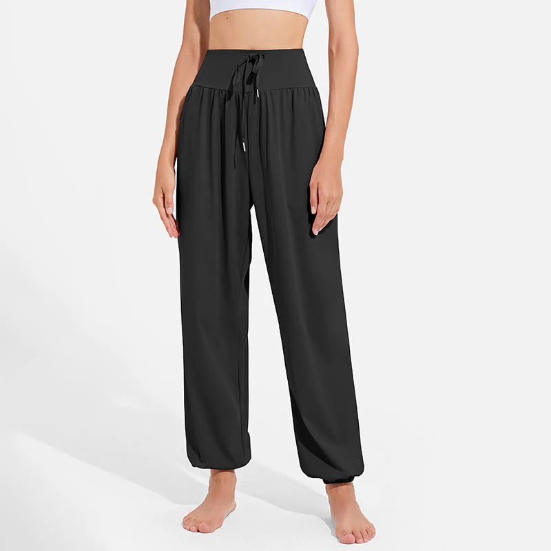 Pantaloni harem sportivi da yoga da donna con tasche e coulisse elastica in vita con motivo Buddha Stones - Image 6