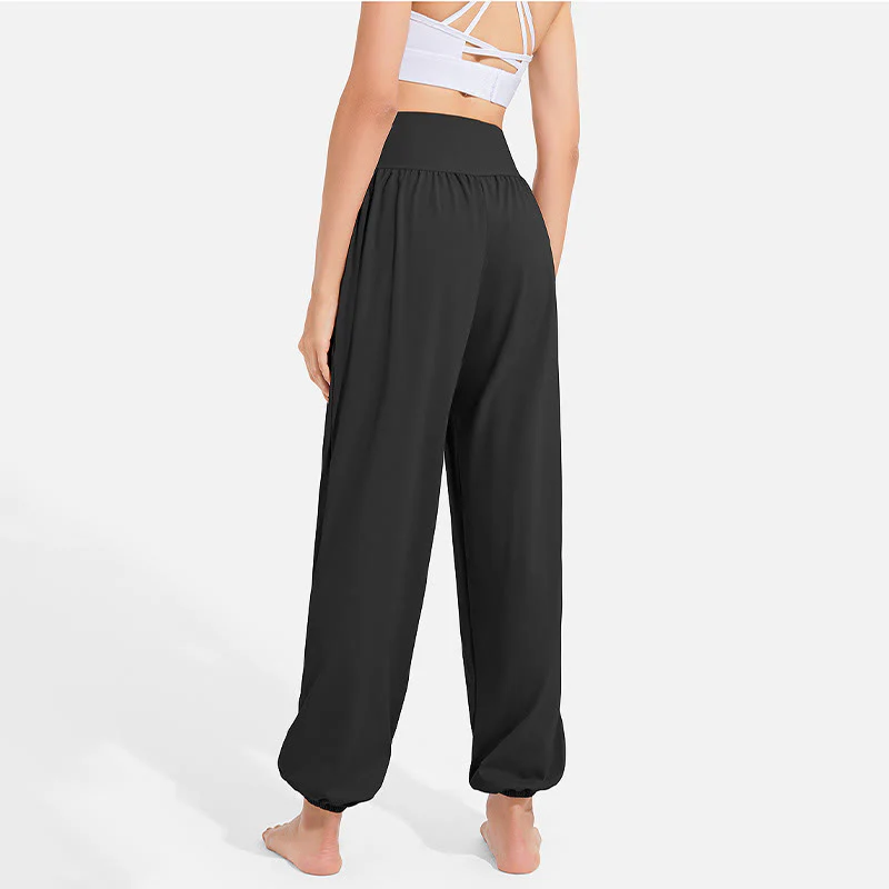 Pantaloni harem sportivi da yoga da donna con tasche e coulisse elastica in vita con motivo Buddha Stones - Image 7