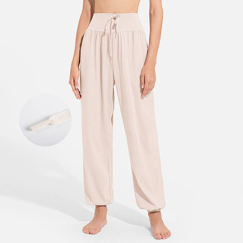 Pantaloni harem sportivi da yoga da donna con tasche e coulisse elastica in vita con motivo Buddha Stones - Image 9