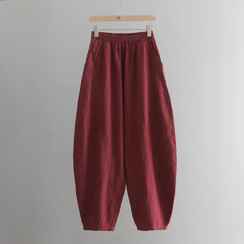 Pantaloni harem yoga larghi tinta unita con tasche Buddha Stones - Image 41