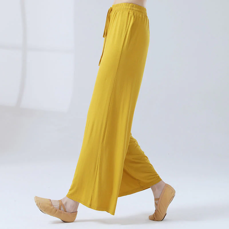 Pantaloni larghi con coulisse in modal Buddha Stones per yoga e danza - Image 15