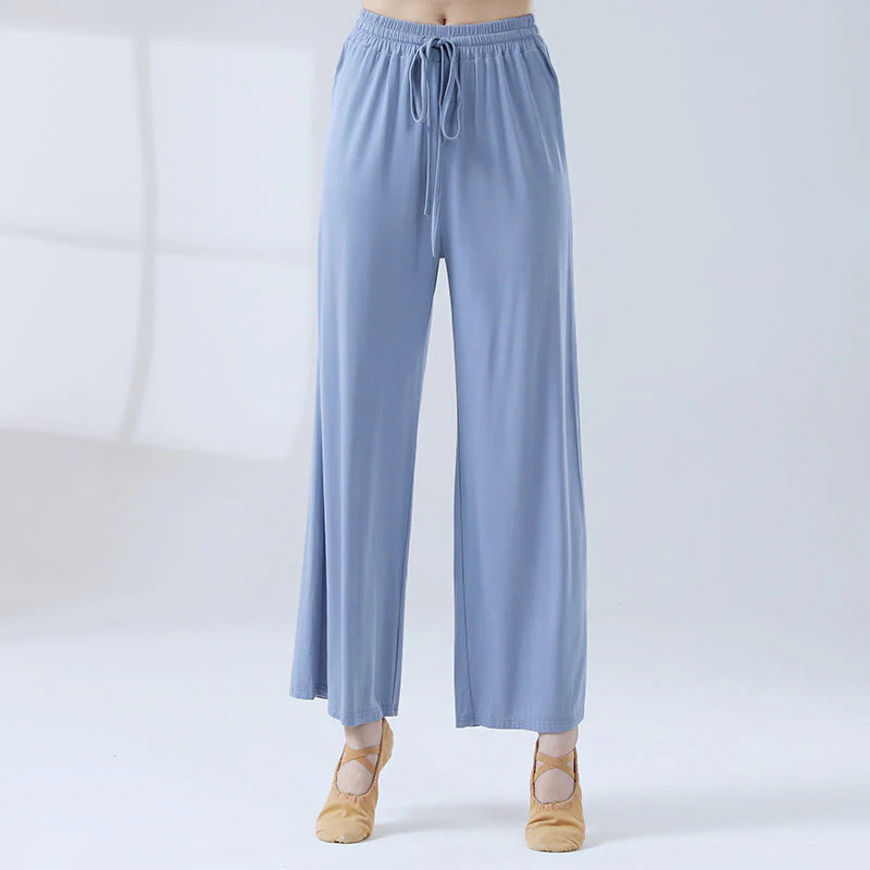 Pantaloni larghi con coulisse in modal Buddha Stones per yoga e danza - Image 16