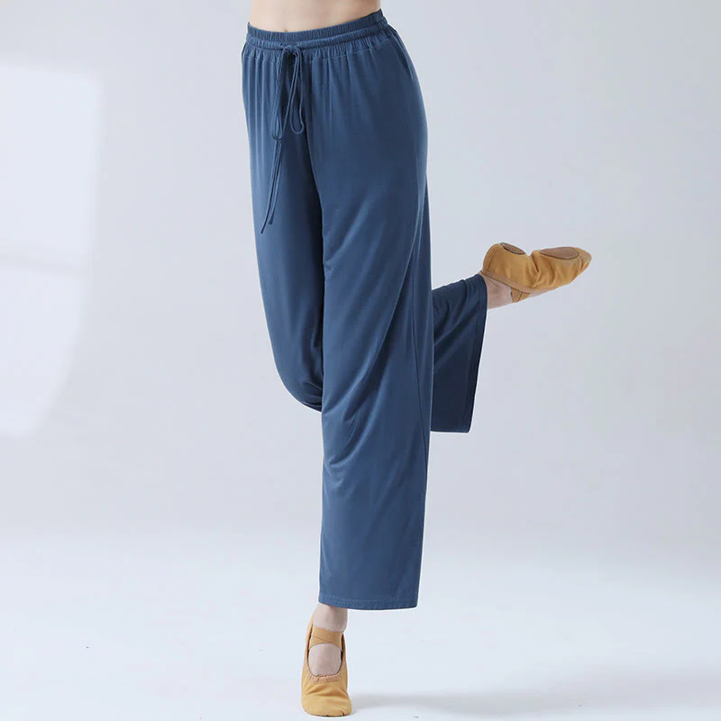 Pantaloni larghi con coulisse in modal Buddha Stones per yoga e danza - Image 19