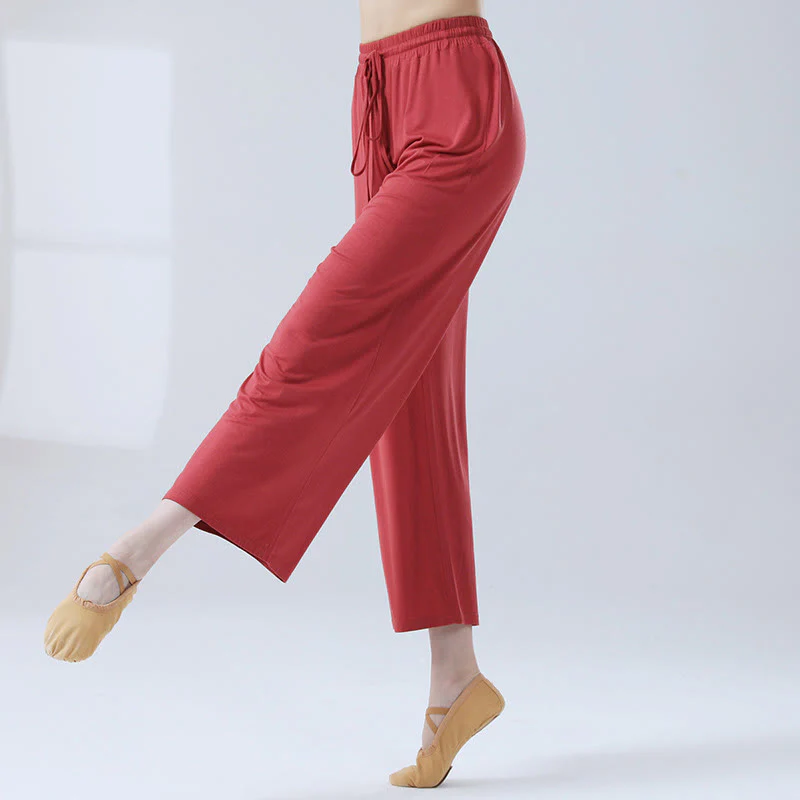Pantaloni larghi con coulisse in modal Buddha Stones per yoga e danza - Image 22
