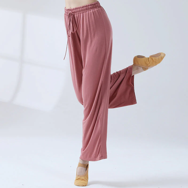 Pantaloni larghi con coulisse in modal Buddha Stones per yoga e danza - Image 5