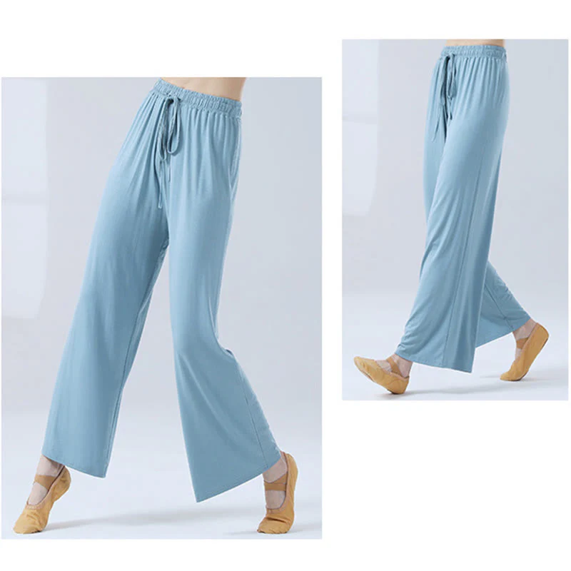 Pantaloni larghi con coulisse in modal Buddha Stones per yoga e danza - Image 7
