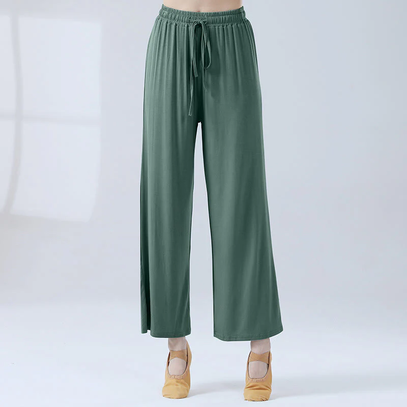 Pantaloni larghi con coulisse in modal Buddha Stones per yoga e danza - Image 9
