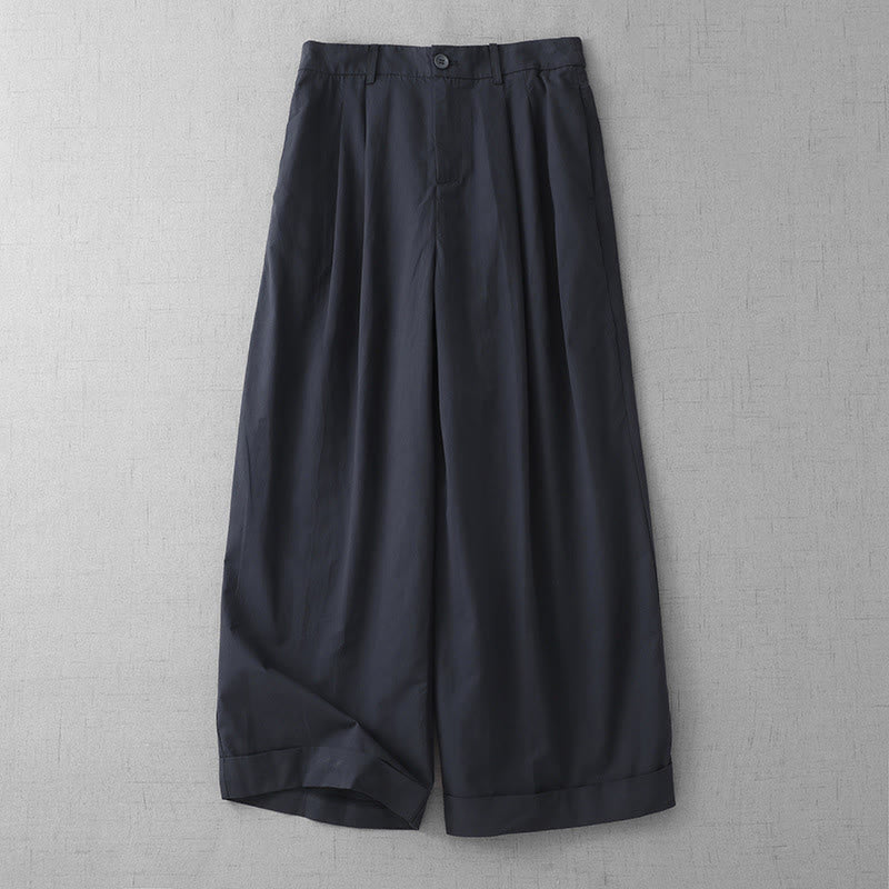 Pantaloni larghi da donna Buddha Stones, casual, in poliestere tinta unita, con tasche, lunghezza 7-8 - Image 13