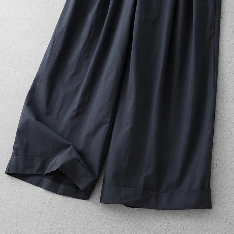 Pantaloni larghi da donna Buddha Stones, casual, in poliestere tinta unita, con tasche, lunghezza 7-8 - Image 16