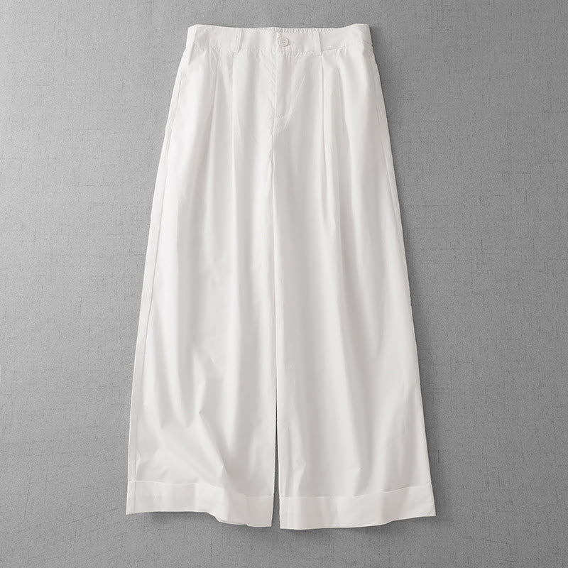 Pantaloni larghi da donna Buddha Stones, casual, in poliestere tinta unita, con tasche, lunghezza 7-8 - Image 8