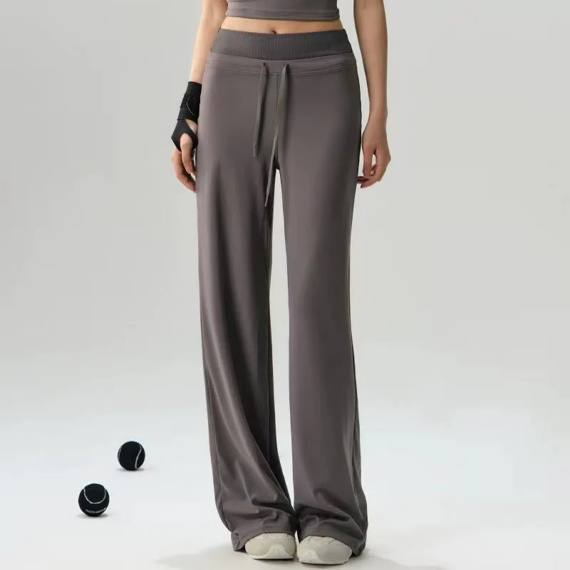 Pantaloni larghi da donna con elastico in vita, stile casual, con coulisse, per yoga e palestra, Buddha Stones - Image 2