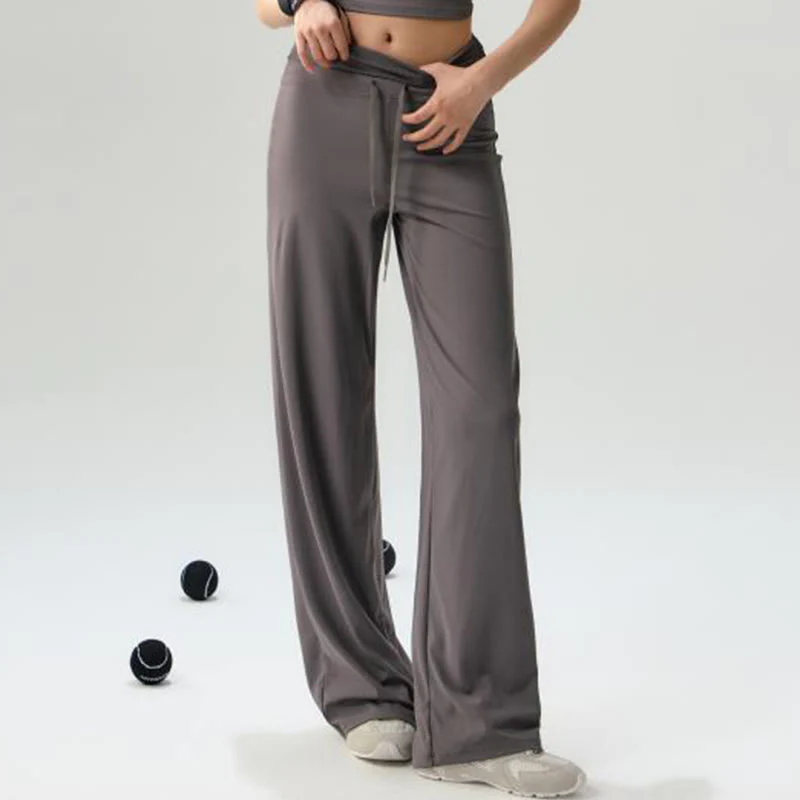 Pantaloni larghi da donna con elastico in vita, stile casual, con coulisse, per yoga e palestra, Buddha Stones - Image 3