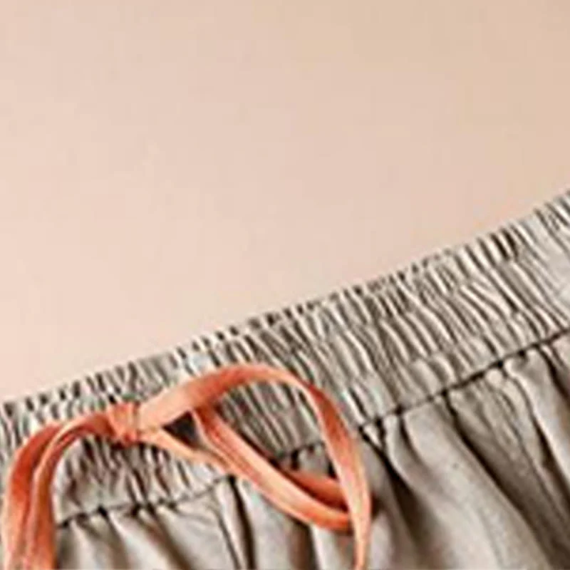 Pantaloni larghi da donna con tasche e orlo a fessura in cotone Buddha Stones, lunghezza 7-8 - Image 10