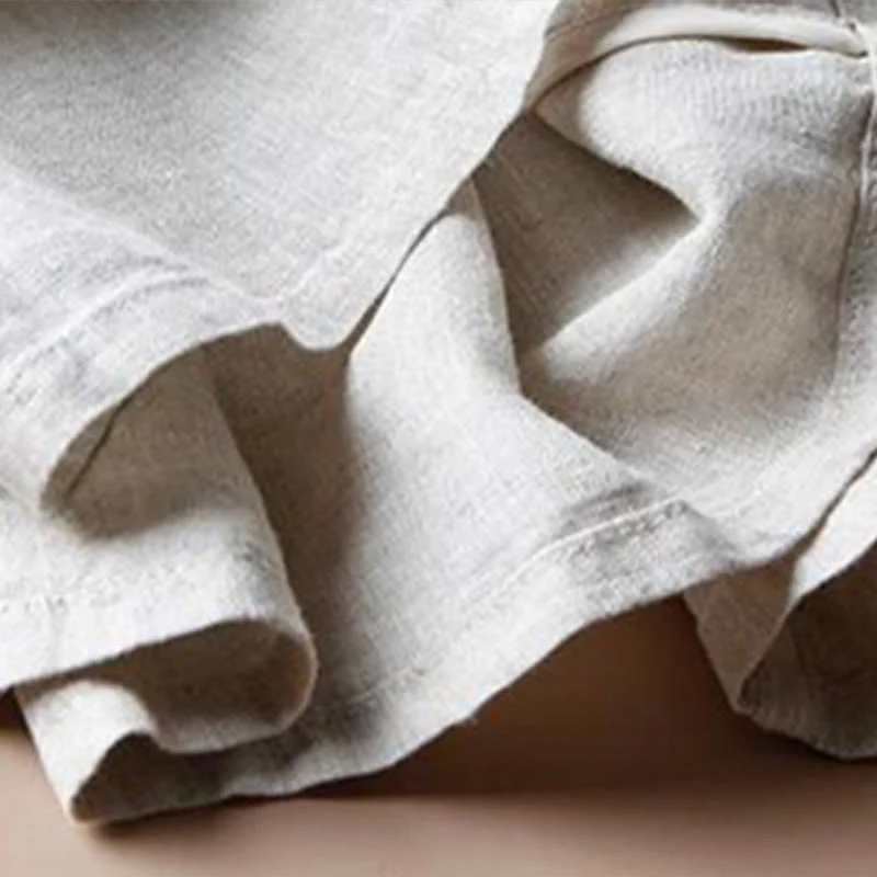 Pantaloni larghi da donna con tasche e orlo a fessura in cotone Buddha Stones, lunghezza 7-8 - Image 6