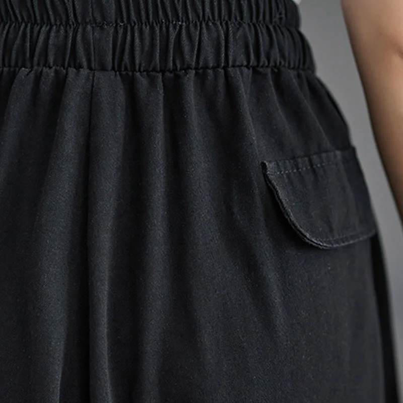 Pantaloni larghi da donna con tasche e apertura a fessura in stile retrò Buddha Stones - Image 17