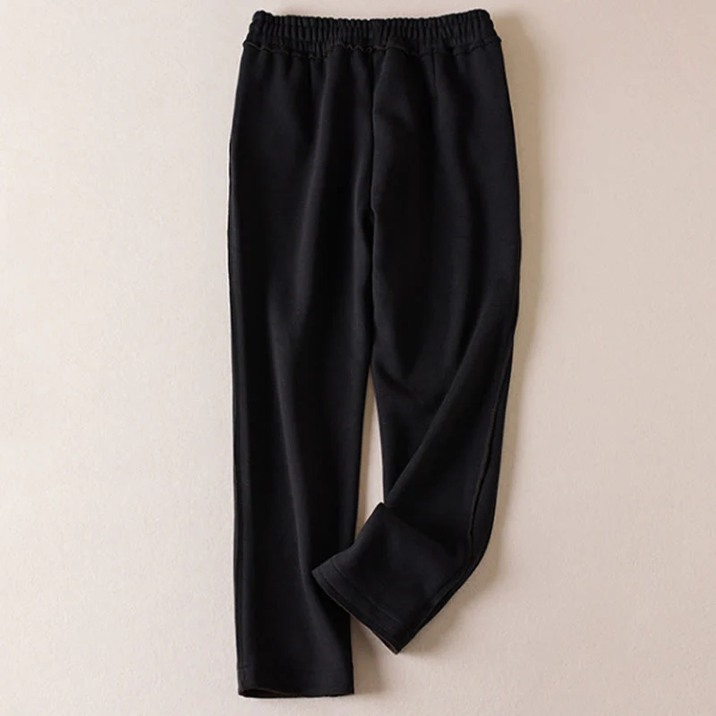 Pantaloni larghi da donna in cotone con coulisse, stile casual, motivo Buddha Stones, con tasche e blocchi di colore - Image 12