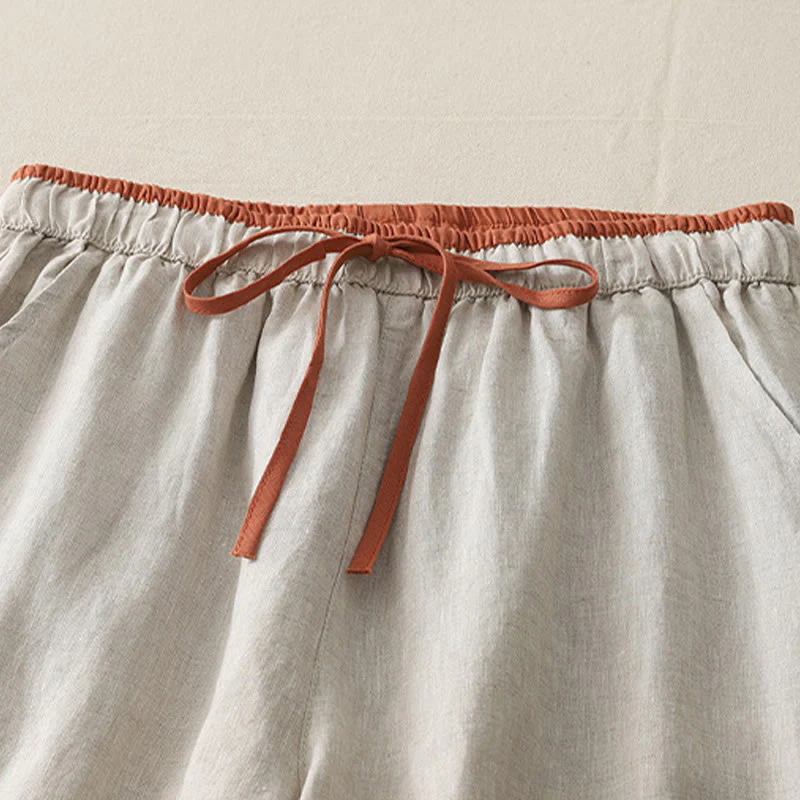 Pantaloni larghi da donna in cotone con coulisse, stile casual, motivo Buddha Stones, con tasche e blocchi di colore - Image 19