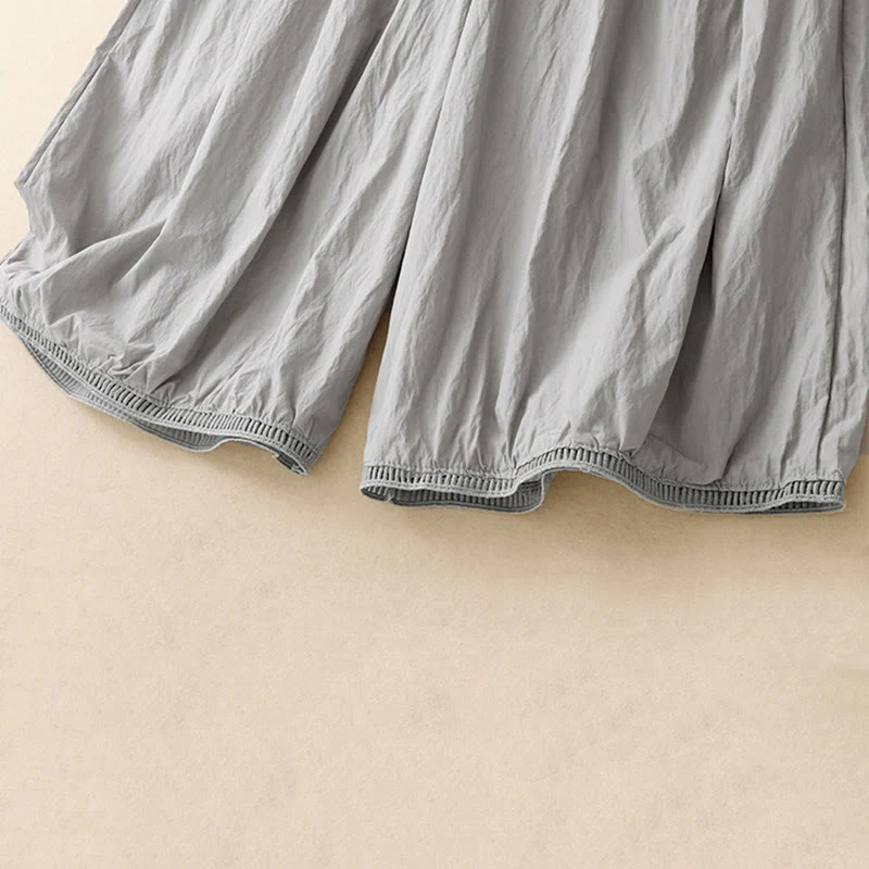 Pantaloni larghi da donna in cotone con orlo cavo, lunghezza 7-8, con tasche, modello Buddha Stones - Image 15