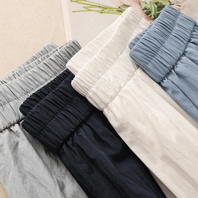 Pantaloni larghi da donna in cotone con orlo cavo, lunghezza 7-8, con tasche, modello Buddha Stones - Image 22