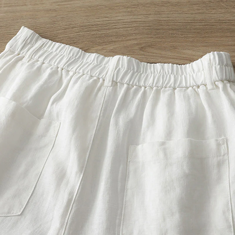 Pantaloni larghi da donna in cotone con tasche e cerniera, stile retrò casual Buddha Stones - Image 10