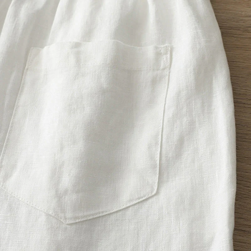 Pantaloni larghi da donna in cotone con tasche e cerniera, stile retrò casual Buddha Stones - Image 11