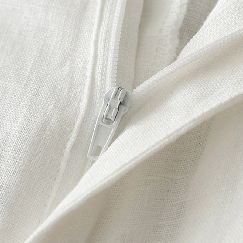 Pantaloni larghi da donna in cotone con tasche e cerniera, stile retrò casual Buddha Stones - Image 12
