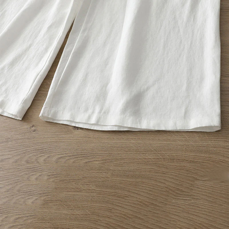 Pantaloni larghi da donna in cotone con tasche e cerniera, stile retrò casual Buddha Stones - Image 15